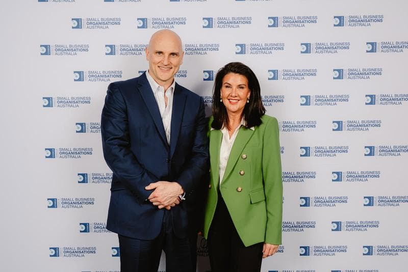 Simon Bedard with Senator Jane Hume at the COSBOA National Small Business Summit
