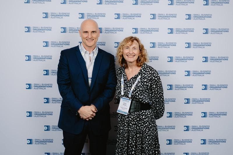 Simon Bedard at the COSBOA National Small Business Summit media wall