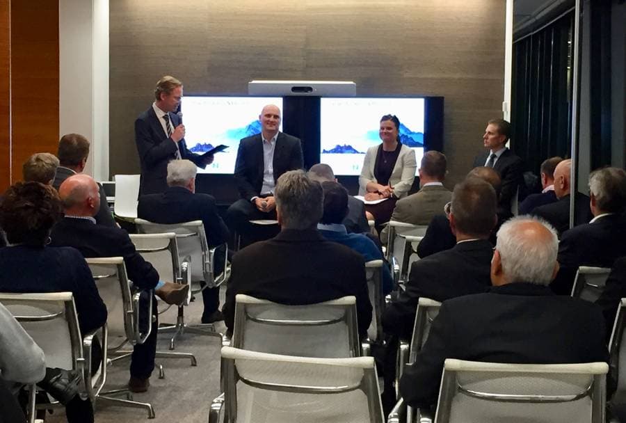 Simon Bedard on a four-person panel at the Credit Suisse Succession Planning Event
